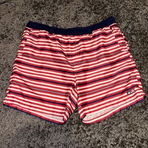 Southern Marsh Striped‎ Swim Trunks Americana USA Pocket Shorts S